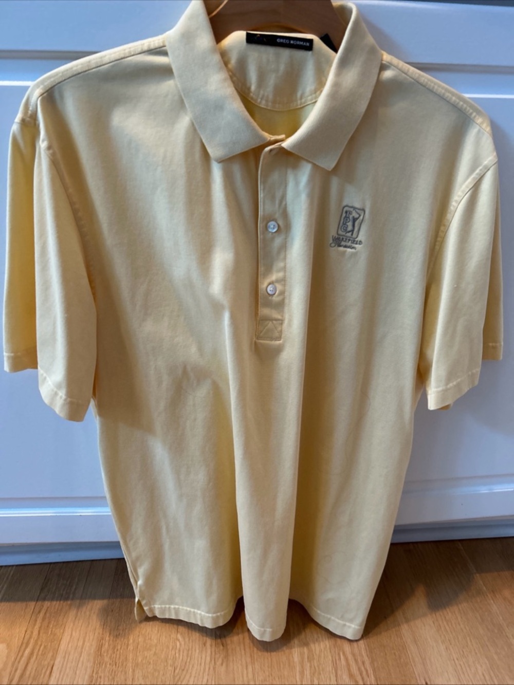 Greg Norman Polished Cotton Men’s Yellow Polo Shirt Size XL